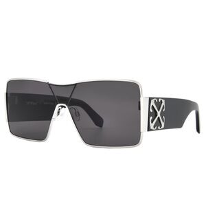OFFWHITE Shield Sunglasses - Black & Silver